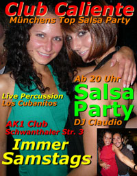 Salsa im AK1 in München jeden Samstag - Flyer